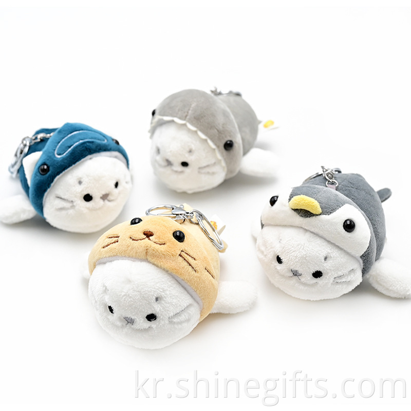 Popular Decorative Plush Keychain Animal Custom Plush Toy Doll Kids Adult Cute Plush Seal Key Ring/